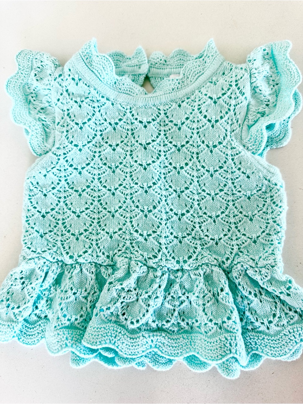 Janie and Jack Mint Green Knit Baby Top